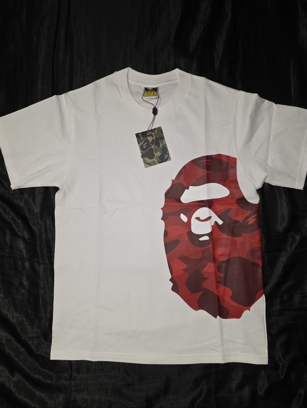 A Bathing Ape Sidehead Red Camouflage Head T-Shirt, White